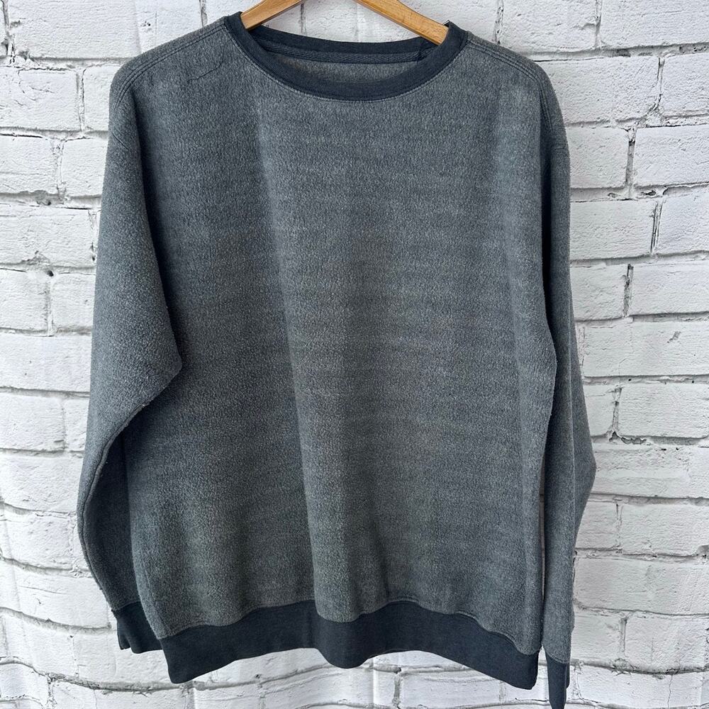 Preowned Vineyard Vintage Terry Crewneck Sweatshirt Blue Gray Unisex Large Retro